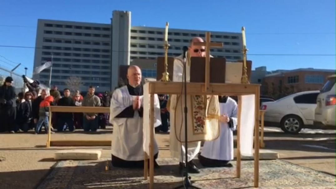⁣Holy Mass at Planned Parenthood