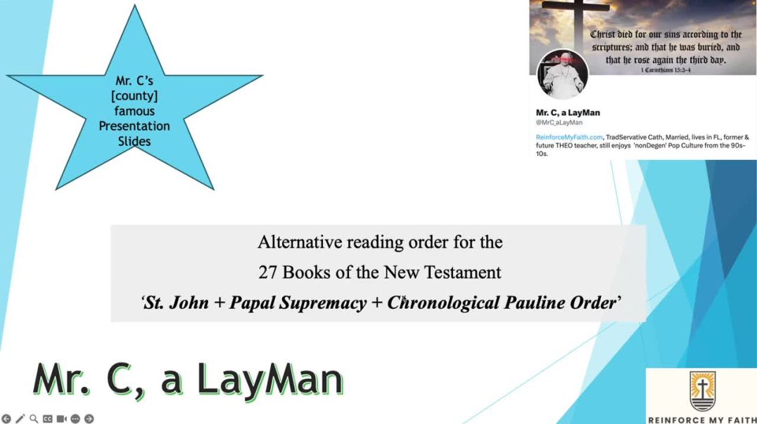 ⁣THEO - Alternative Reading Order for the New Testament   'St  John + Papal Supremacy + Chronological'