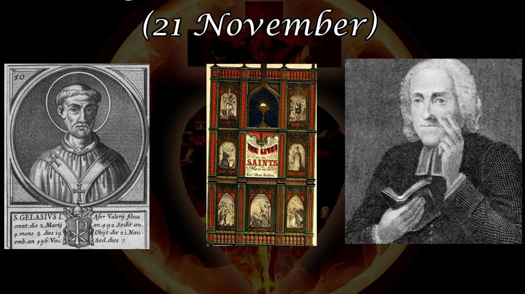 ⁣St. Gelasius, Pope (21 November): Butler's Lives of the Saints