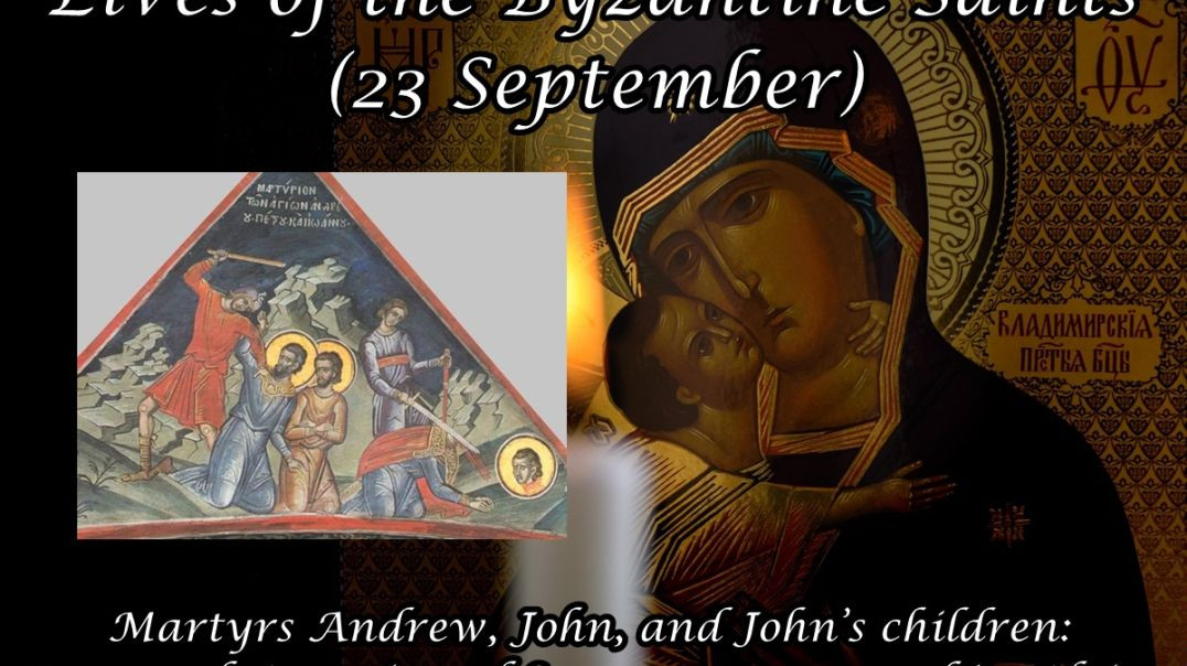 ⁣Byzantine Saints: Martyrs Andrew, John, and John’s children Peter and Antonius, of Syracuse, martyred in Africa (23 September)