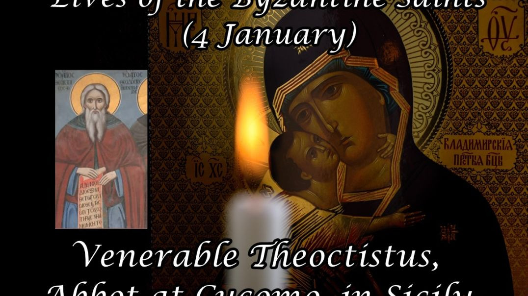 ⁣Byzantine Saints: Venerable Theoctistus, Abbot at Cucomo, in Sicily (4 January)