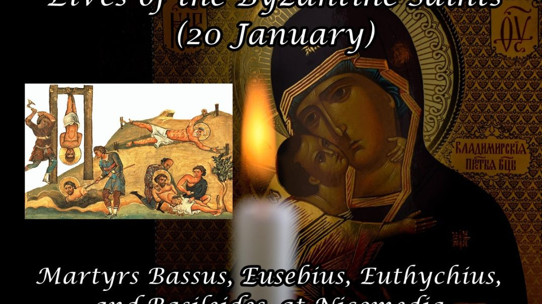 ⁣Byzantine Saints: Martyrs Bassus, Eusebius, Euthychius, and Basileides, at Nicomedia (20 January)